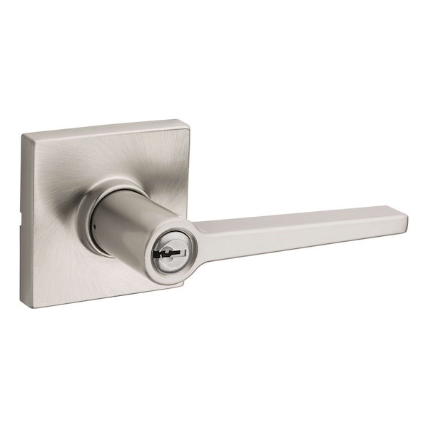Safelock Daylon Lever with Square Rose Storeroom Lock with 4AL Latch and RCS Strike Satin Nickel Finish - SL6500DALSQT-15