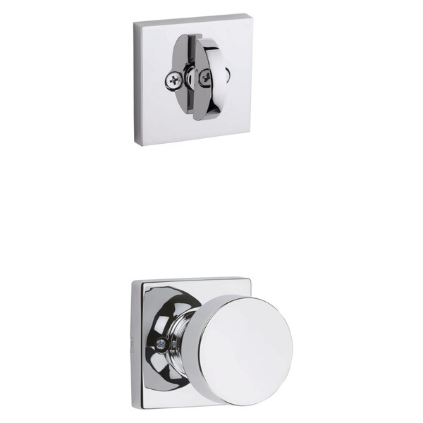 Kwikset Pismo Knob with Square Rose Interior Single Cylinder Handleset Trim for Both 800 and 687 - 966PSKSQT-26.UNIV