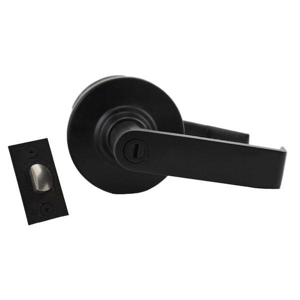 Schlage Commercial Privacy Saturn Lever 47267038 2-3/4" Springlatch ANSI Strike Matte Black - ALX40SAT622