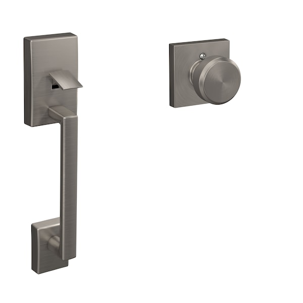 Schlage Residential Century with Bowery Knob with Collins Rose Bottom Half Handleset with 16080 Latch and 10063 - FE285CEN619BWECOL