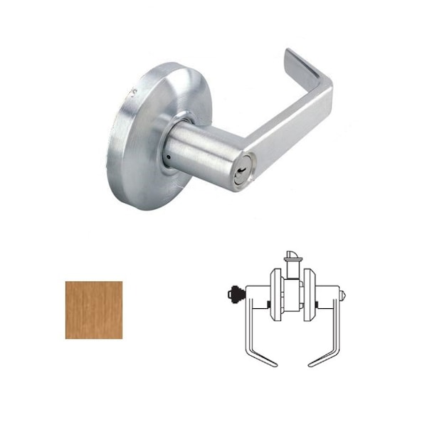 Cal-Royal Design Entry Lever Lock, 2-3/4 Backset, ASA Strike, Schlage C Keyway, US10 Satin Bronze - SL00-10