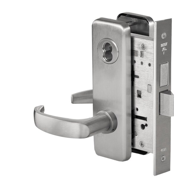 Best Grade 1 Dormitory Mortise Lock, 14 Lever, J Escutcheon, SFIC Housing Less Core, Satin Chrome Finish,  - 45H7T14J626