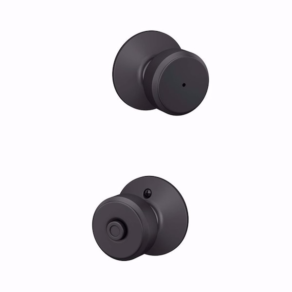 Schlage Schlage Bowery Matte Black Bed and Bath Knob Right or Left Handed - F40VBWE622