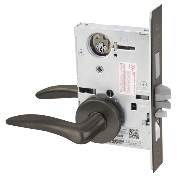Corbin Russwin Apartment or Dormitory Mortise Lock, DS Lever, A Rose, Oil Rubbed Bronze - ML2067 DSA 613 LC RH