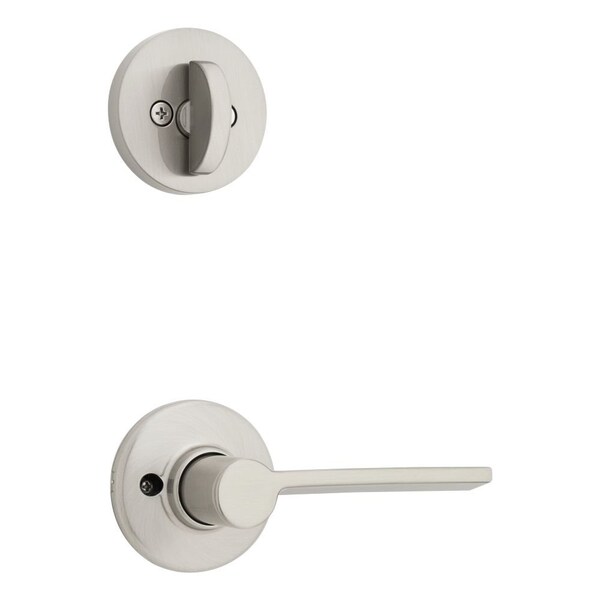 Kwikset Left Hand Ladera Lever with Round Rose Interior Single Cylinder Handleset Trim for Both 800 and - 966LRLRDTLH-15.UNIV