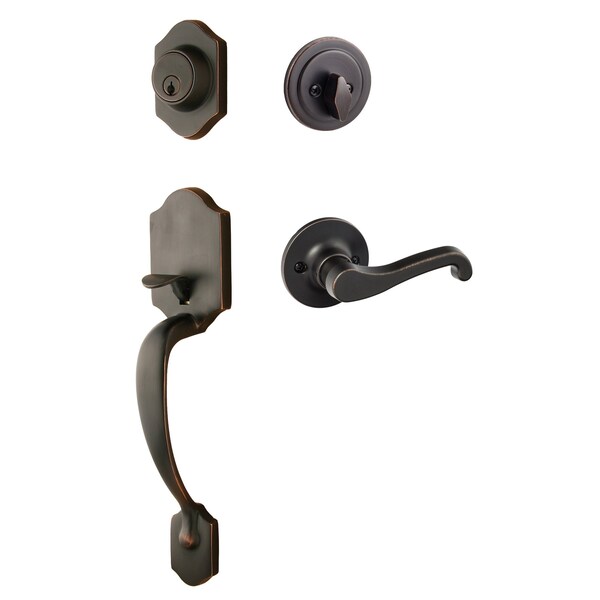 Sure-Loc Hardware Sure-Loc Hardware Coral Handleset, Sage Lever Handleset Trim, Vintage Bronze, Right Hand - CR507-SG RH 11P
