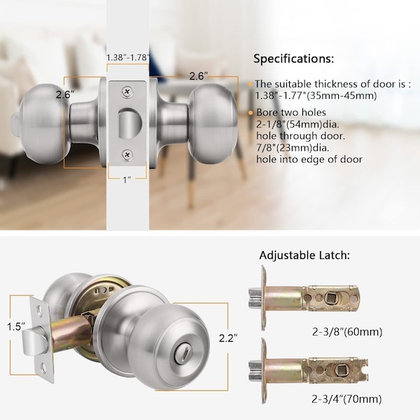 American Imaginations 3-in. W Door Lock_ - AI-36276