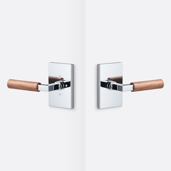 Sure-Loc Hardware Sure-Loc Hardware Levanto Privacy Rosette, Polished Chrome, Walnut Grip - LV102 26 GRIP-WN