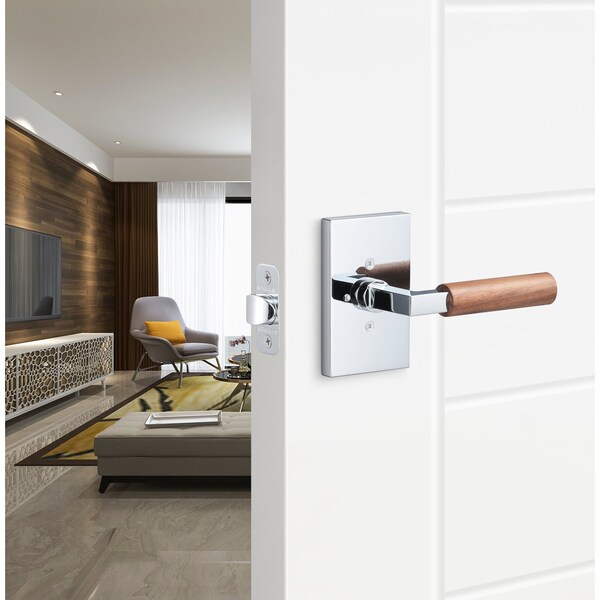 Sure-Loc Hardware Sure-Loc Hardware Levanto Privacy Rosette, Polished Chrome, Walnut Grip - LV102 26 GRIP-WN