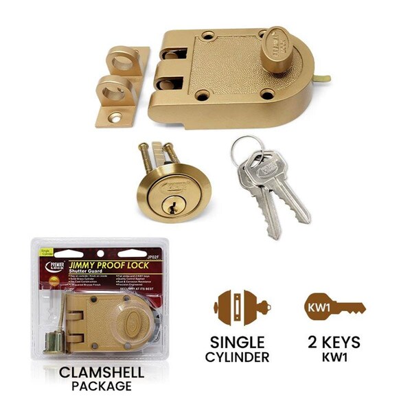 Homecare Products Jimmy Proof Deadbolt Lock - Die Cast in Bronze Lacquer Finish- 2 KW1 keys - Flat Strike - HO3993525