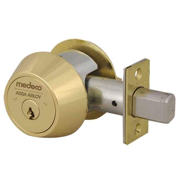 Medeco MEDECO:Comemrcial BiLevel Sgl. Deadbolt - 2-3/8" - Gold - 11JC603-05-DLT