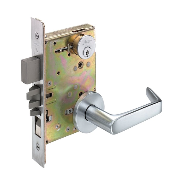 Arrow Lock Apartment, Front Door Mortise Lock, X Lever, L Rose, Satin Chrome - BM11 XL 26D