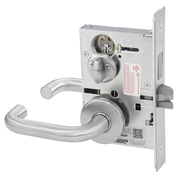 Corbin Russwin Privacy, Bedroom or Bathroom Mortise Lock, LW Lever, A Rose, Satin Chrome - ML2020 LWA 626