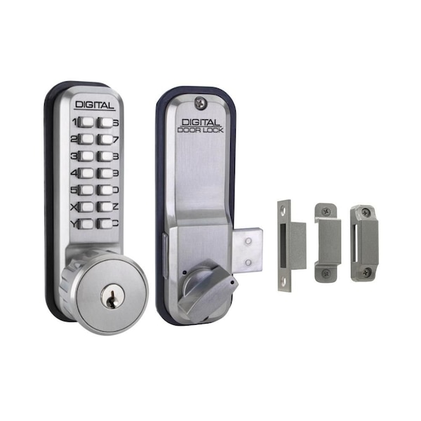 Lockey Usa Lockey Mechanical Keyless Surface Mount Deadbolt with Key Override Satin Nickel Finish - 2200SNKA