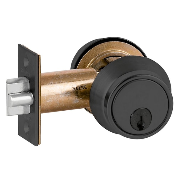 Schlage Grade 2 Double Cylinder Deadlatch, Conventional 6-Pin Cylinder, 2-3/8-in Backset, Flat Black - B252P6 622