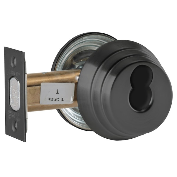Arrow Lock Grade 2 Single Cylinder Deadlock, SFIC Prep Less Core, Blk Suede Powder Coat Fnsh, Field Reversible - E61 BSP IC