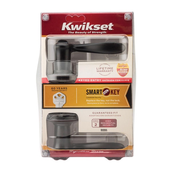 Kwikset Kwikset SmartKey Tustin Venetian Bronze Entry Door Knob KW1 1-3/4 in. - 97402-733
