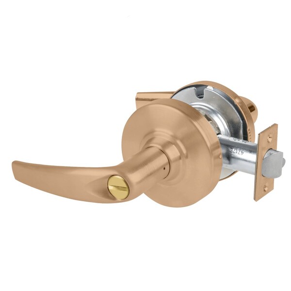 Schlage Grade 2 Privacy Cylindrical Lock with Field Selectable Vandlgard, Athens Lever, Non-Keyed, Satin Bro - ALX40 ATH 612