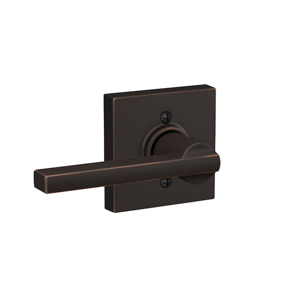 Schlage Residential Latitude Lever with Collins Rose Half Dummy Aged Bronze Finish - F170LAT716COL