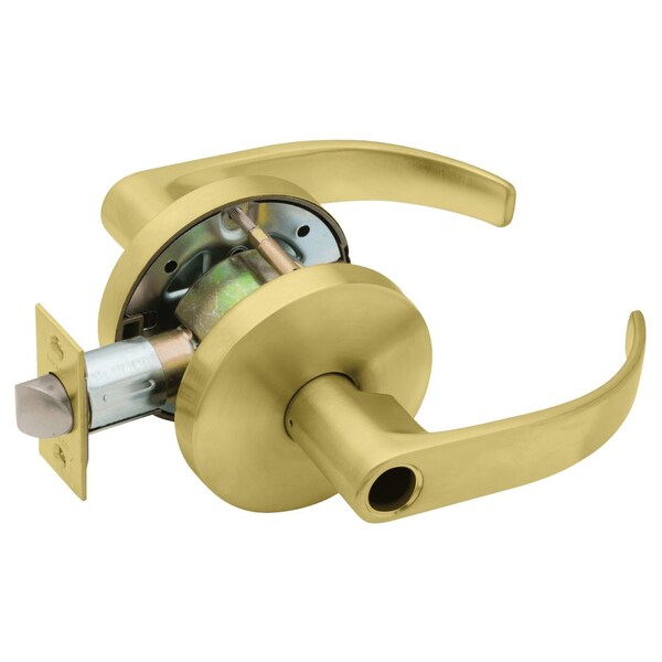 Falcon Grade 2 Storeroom Cylindrical Lock, Less Cylinder, Quantum Lever, Standard Rose, Satin Brass Finish - W581LD Q 606