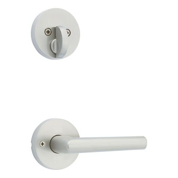 Kwikset Single Cylinder Interior Milan Lever Trim with Round Rose New Chassis Satin Nickel Finish - 971MILRDT-15