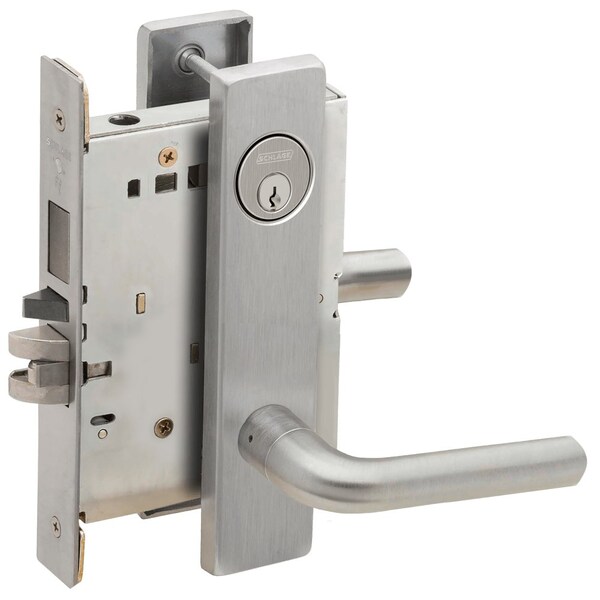 Schlage Entrance Mortise Lock with Vandlgard, 02L Design, Satin Chrome - LV9453P 02L 626