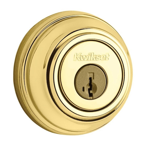 Kwikset Deadbolt SmartKey Polished Brass Metal Polished Brass - 5421896