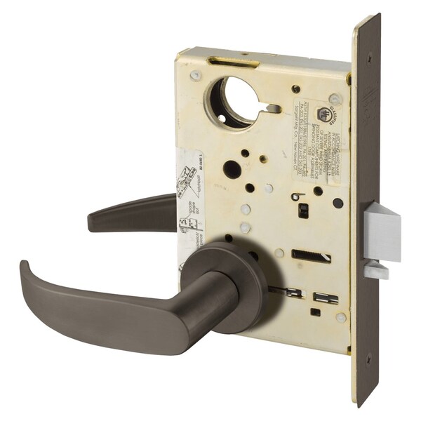 Sargent Grade 1 Double Locking Mortise Lock, P - Lever, LN - Rose, Field Reversible, Less Cylinder, ASA Stri - LC-8259 LNP 10B