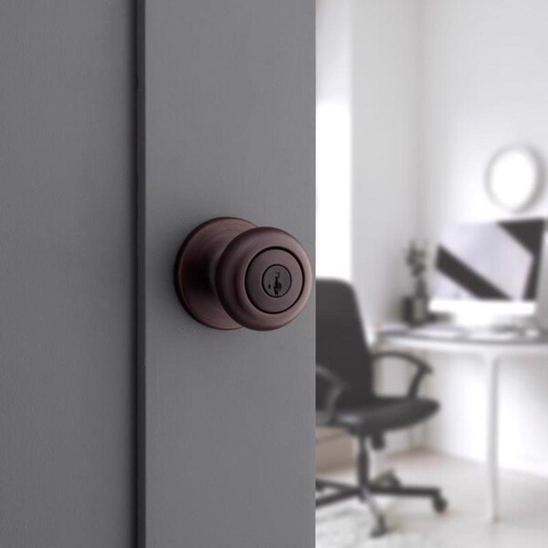 Kwikset Kwikset SmartKey Security Cove Venetian Bronze Entry Door Knob KW1 2-3/4 in. - 94002-956