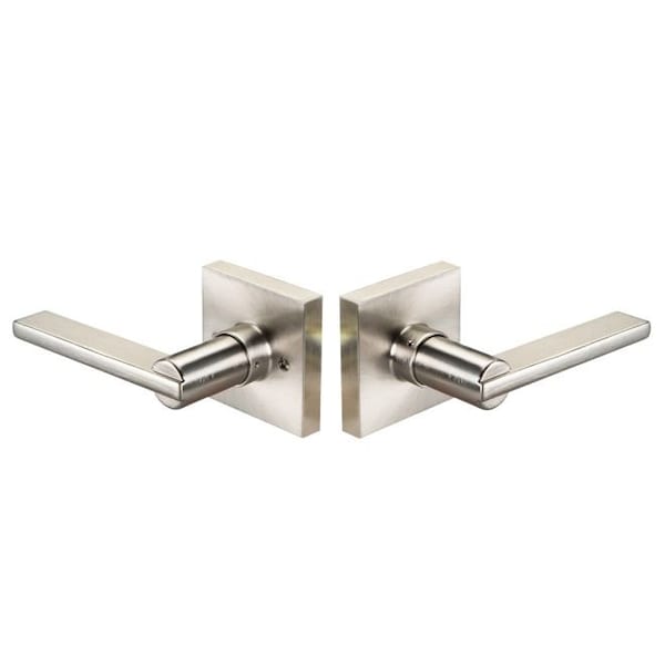Yale Residential Edge YE Series Passage Lock with Seabrook Lever and Square Rose US15 (619) Satin Nickel Finish - YR11SBSQ619