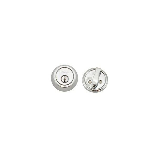 Weslock SGL CYL Deadbolt ADJ Latch Deadbolt Strike Bright Chrome 600 Series - 00671-6-6SL23