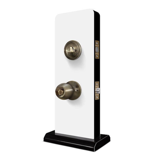 Premier Lock Entry Door Knob Combo Lock Set with Deadbolt Set of 3, Keyed Alike, Antique Brass, 3PK - ED04-3