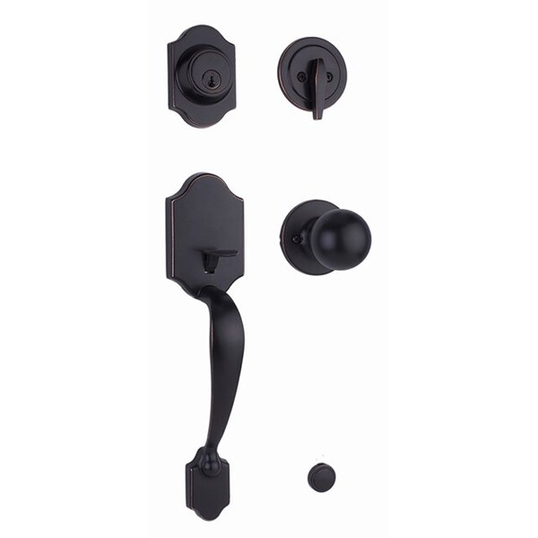 Weslock Parkside Single Cylinder Handleset with Hudson Trim Oil Rubbed Bronze - 02820-1G1FR2D