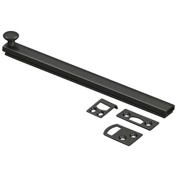 Deltana Surface Bolt, Concealed Screw, Heavy Duty Oil Rubbed Bronze 8" - 8SBCS10B