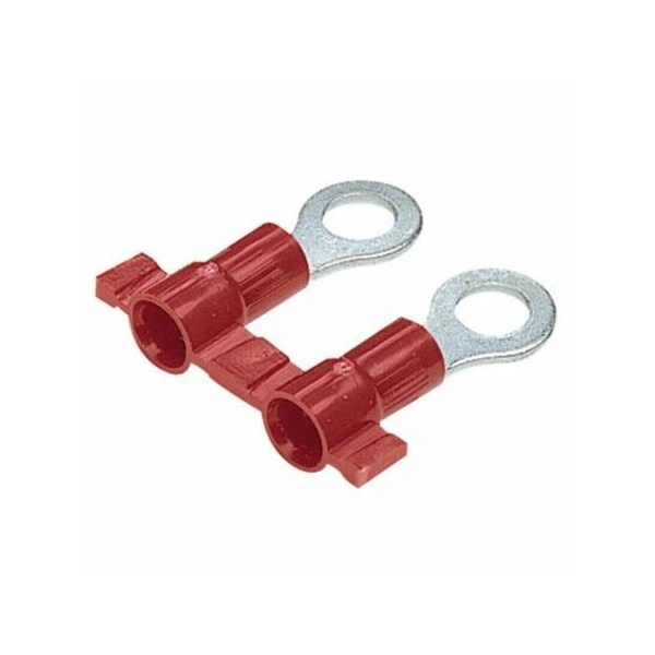 Panduit Ring Term, Vyl, 22, 18 Awg, 3/8" Stud, PK2000 - PV18-38RB-2K
