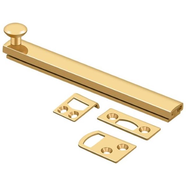 Deltana Surface Bolt, Concealed Screw, Heavy Duty Lifetime Brass 6" - 6SBCS003