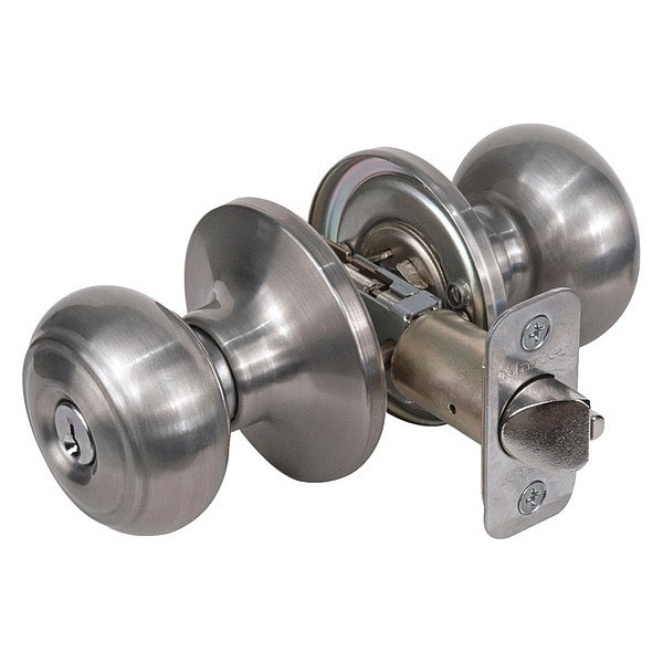 Master Lock Knob Lockset, Rusk Style, Satin Nickel - RU0115KA4S