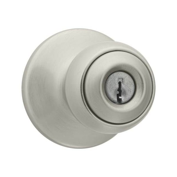 Kwikset Polo Knob Entry Door Lock with New Chassis with 6AL Latch and RCS Strike Satin Nickel Finish - 400P-15