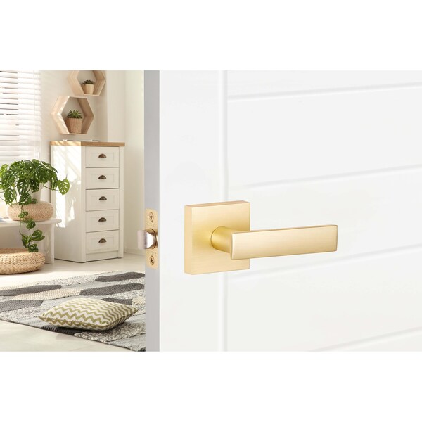 Sure-Loc Hardware Sure-Loc Hardware Cortina Passage Lever, Satin Brass - CT101 SB