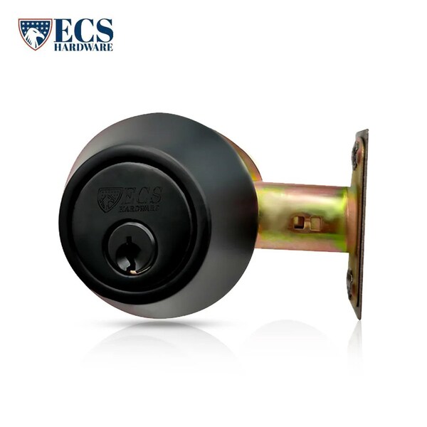 Ecs Hardware Durable Combo Lockset w/ Single Knob & Deadbolt, Entrance, Oil Rubbed Bronze, Grade 3 KW1 - ECSH-37805-ORB-KW1