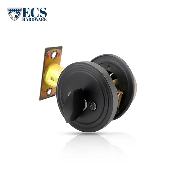Ecs Hardware Durable Combo Lockset w/ Single Knob & Deadbolt, Entrance, Oil Rubbed Bronze, Grade 3 KW1 - ECSH-37805-ORB-KW1