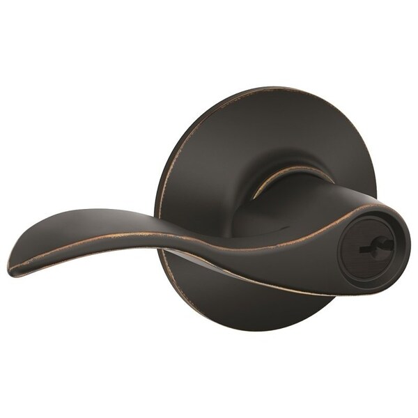 Schlage Accent Series Entry Lever Lockset, Solid Brass, Aged Bronze - F51A V ACC 716