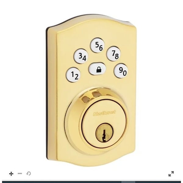 Kwikset Powerbolt 240 992400-001 Keypad Electronic Lock, 3 Grade, Zinc, Lifetime Polished Brass, KW1 Keyway - 240TRLL03RBP4AL