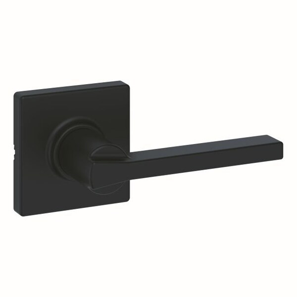 Kwikset Casey Lever with Square Rose Passage Door Lock with 6AL Latch and RCS Strike Matte Black Finish - 200CSLSQT-514