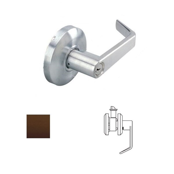 Cal-Royal Design Exit Lock Lever Lock, 2-3/4 Backset, ASA Strike, US10B Dark Bronze - SL50-10B