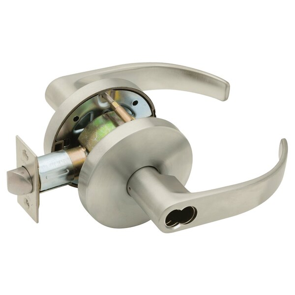 Falcon Grade 2 Entry/Office Cylindrical Lock, SFIC Prep Less Core, Quantum Lever, Standard Rose, Satin Nick - W511BD Q 619