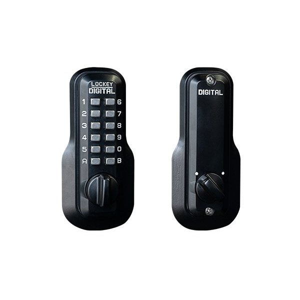 Lockey EZ Mechanical Keyless Combination Deadbolt Lock Single Combination Jet Black Marine Grade - M210-JBMG