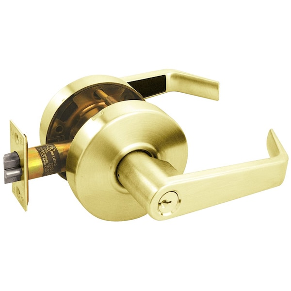 Arrow Lock Grade 2 Classroom Cylindrical Lck, Sierra Lever, Conventional Cylinder, Brght Brss Fnsh, Non-handed - RL17-SR-03