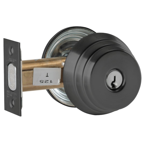 Arrow Lock Grade 2 Single Cylinder Deadlock, Conventional Cylinder, Black Suede Powder Coat Finish, Schlage C K - E61 BSP CS