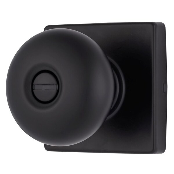 Brinks Mendocino Series Privacy Contemporary Ball Knob Square Rose Matte Black Finish - E2436-122